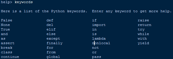 python keywords identifiers and